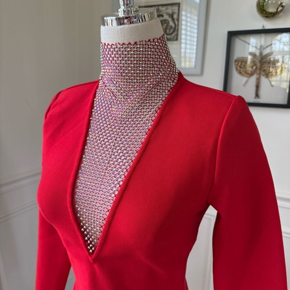 NWT Fashion Nova Beginning To Wonder Bandage Mini Dress Red $75 S - Picture 5 of 9